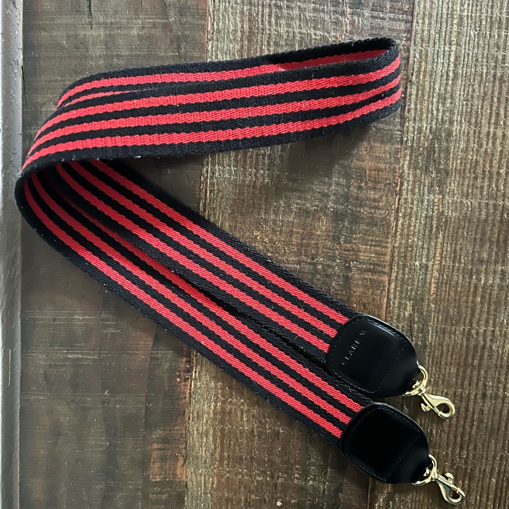 Black and Red Striped Bag Strap